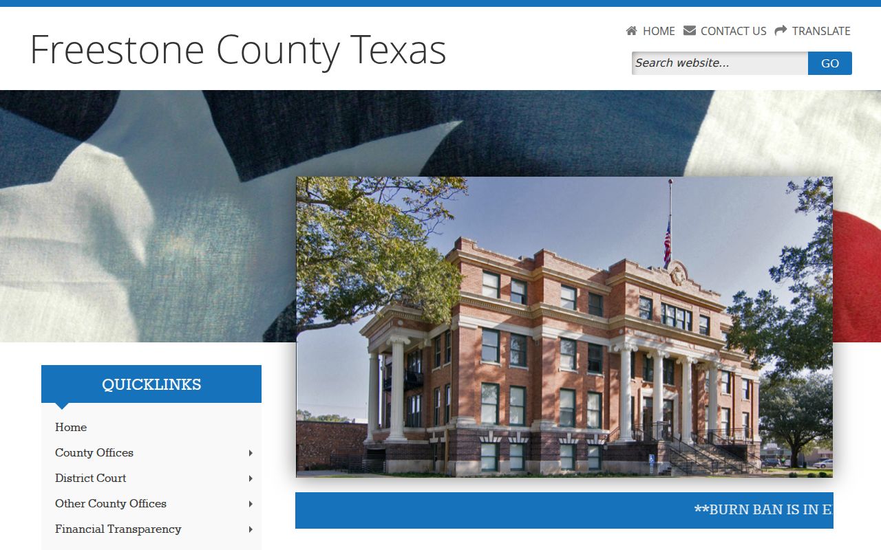 Freestone County warrant records: official county website and office navigation